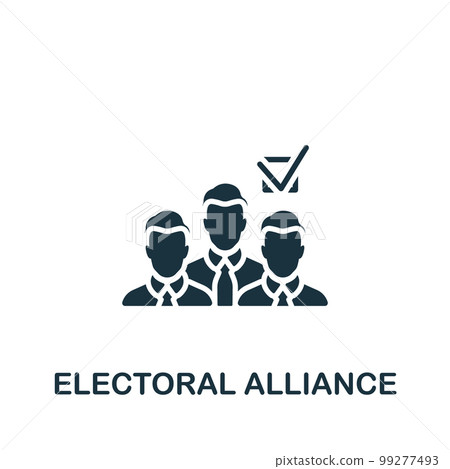 Electoral alliance icon. Monochrome simple sign from election collection. Electoral alliance icon for logo, templates, web design and infographics. 99277493