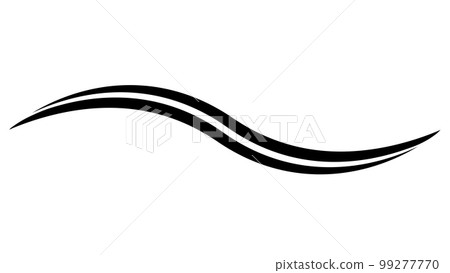 Double curve wave, vector simple water, swoosh wavy strip long 99277770