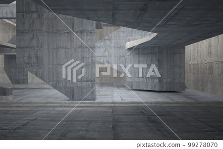 Abstract interior of glass and concrete. Architectural background. 3D illustration and rendering Abstract interior of glass and concrete. Architectural background. 3D illustration and rendering 99278070