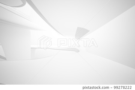 Abstract smooth white interior of the future. Architectural background. 3D illustration and rendering Abstract smooth white interior of the future. Architectural background. 3D illustration and rendering 99278222
