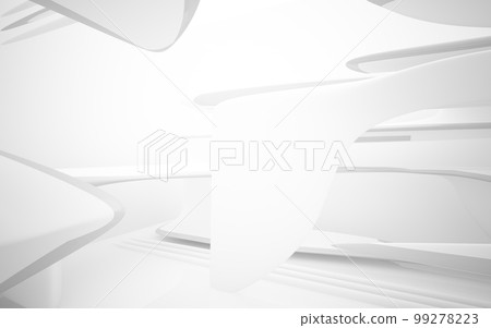 Abstract smooth white interior of the future. Architectural background. 3D illustration and rendering Abstract smooth white interior of the future. Architectural background. 3D illustration and rendering 99278223