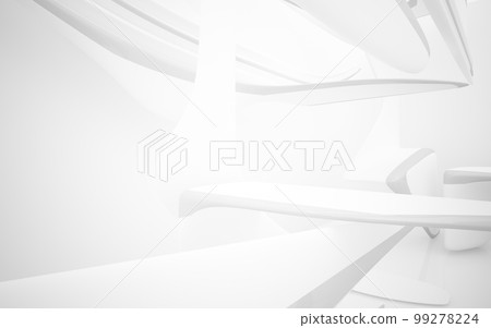 Abstract smooth white interior of the future. Architectural background. 3D illustration and rendering Abstract smooth white interior of the future. Architectural background. 3D illustration and rendering 99278224