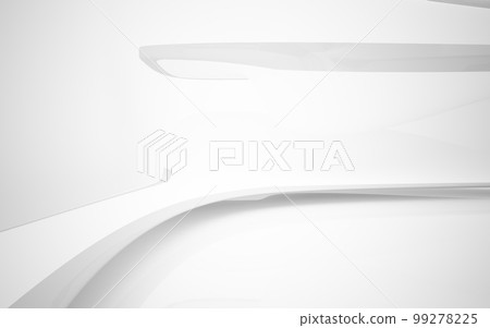 Abstract smooth white interior of the future. Architectural background. 3D illustration and rendering Abstract smooth white interior of the future. Architectural background. 3D illustration and rendering 99278225