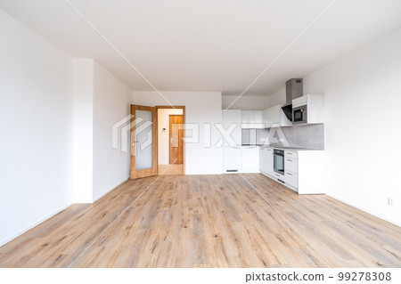 new empty room with kitchen in residential house 99278308