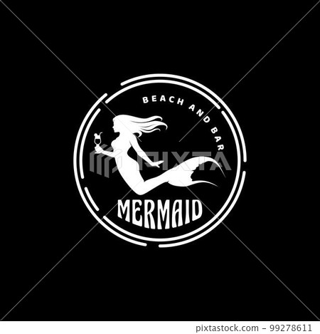 Mermaid Carrying Glasses For Resort, Bar, Beach Logo Mermaid Carrying Glasses For Resort, Bar, Beach Logo 99278611