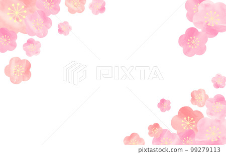 背景素材水彩梅花手繪粉色 99279113