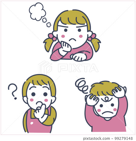 Illustration of thinking children Illustration of thinking children 99279148