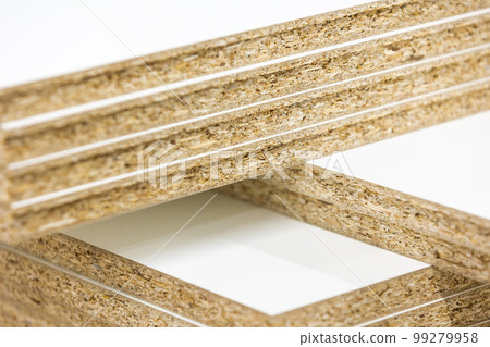 Close up of MDF board or plank for kind of furniture, woodwork concept 99279958