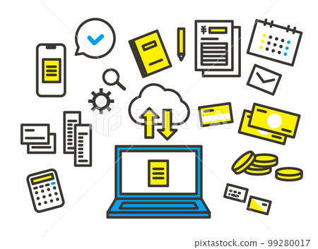 Tax return Invoice system Accounting Online accounting Image material Icon Tax return Invoice system Accounting Online accounting Image material Icon 99280017