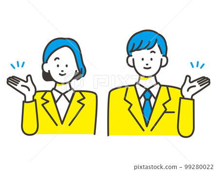Male and female office worker image material to guide 99280022