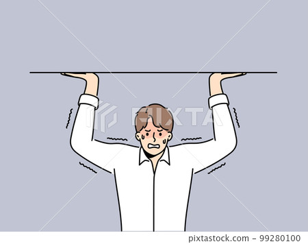 Stressed holding heavy burden  99280100