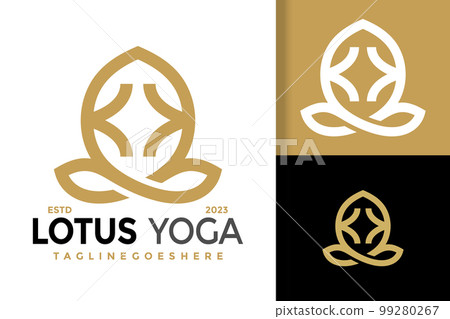 Letter K Lotus Yoga Logo Logos Design Element Stock Vector Illustration Template 99280267