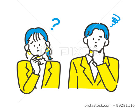 Men and women who are troubled by their necks Business material image illustration Men and women who are troubled by their necks Business material image illustration 99281116