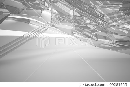 Abstract white interior of the future, with neon lighting. 3D illustration and rendering Abstract white interior of the future, with neon lighting. 3D illustration and rendering 99281535