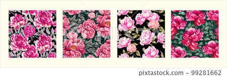 Surreal rowing landscape vector illustration. Alien planet surface environment. Enchanted forest with mushrooms and magic. Set of four square posters Surreal rowing landscape vector illustration. Alien planet surface environment. Enchanted forest with mushrooms and magic. Set of four square posters 99281662