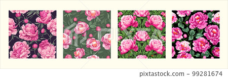 Surreal rowing landscape vector illustration. Alien planet surface environment. Enchanted forest with mushrooms and magic. Set of four square posters Surreal rowing landscape vector illustration. Alien planet surface environment. Enchanted forest with mushrooms and magic. Set of four square posters 99281674