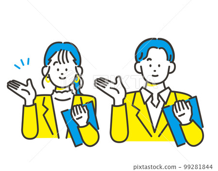 Men and women holding documents and doing attention poses Men and women holding documents and doing attention poses 99281844