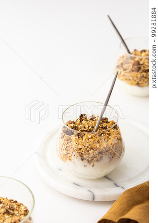 Homemade granola in a glass 99281884