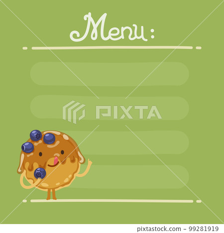Pancake Menu in Cartoon Kids Style Pancake Menu in Cartoon Kids Style 99281919