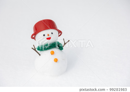 snowman in pot hat 99281983