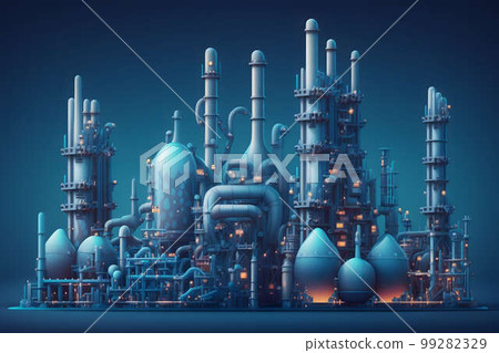 Petroleum oil refinery complex created with generative AI technology Petroleum oil refinery complex created with generative AI technology 99282329