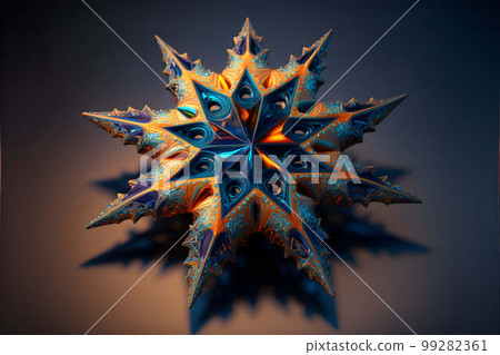 Colorful geometric fractal star created with generative AI technology 99282361