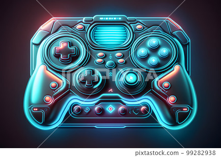Neon Future Game controller created with generative AI technology 99282938