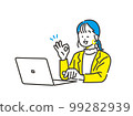 Young female employee doing a good pose while working on a computer 99282939
