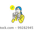 A young woman who makes a smartphone payment illustration image material 99282945