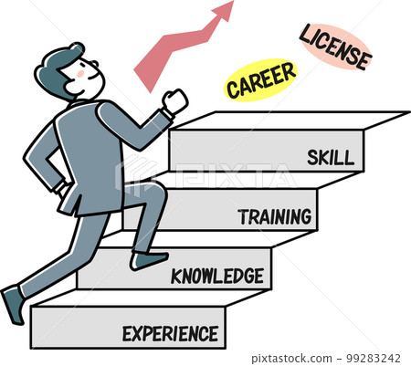 Businessman trying to improve his skills Businessman trying to improve his skills 99283242