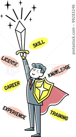 Businessman who succeeded in improving his skills Businessman who succeeded in improving his skills 99283246