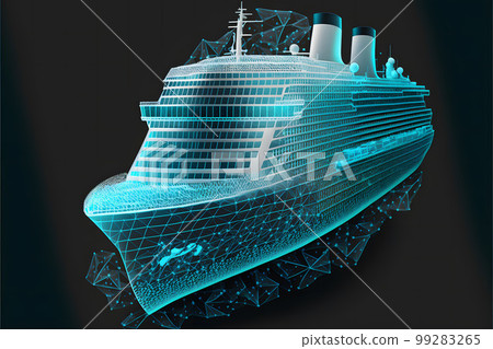 Hologram cruise liner, created with generative AI technology Hologram cruise liner, created with generative AI technology 99283265
