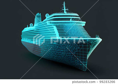 Hologram cruise liner, created with generative AI technology Hologram cruise liner, created with generative AI technology 99283266