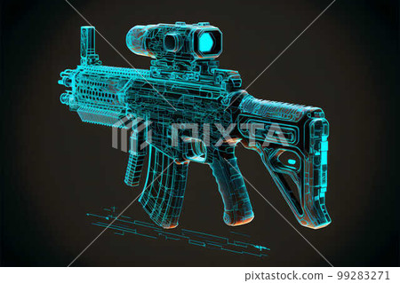 Hologram assault rifle, created with generative AI technology 99283271