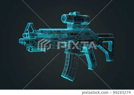 Hologram assault rifle, created with generative AI technology 99283274