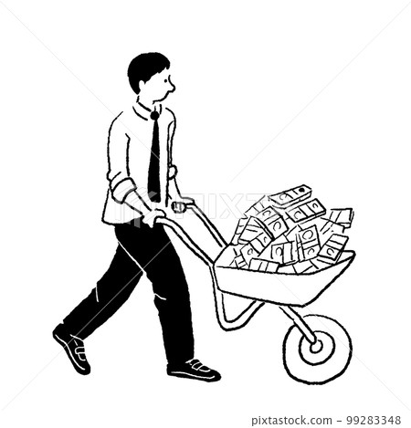 A man carrying money on a tricycle 99283348