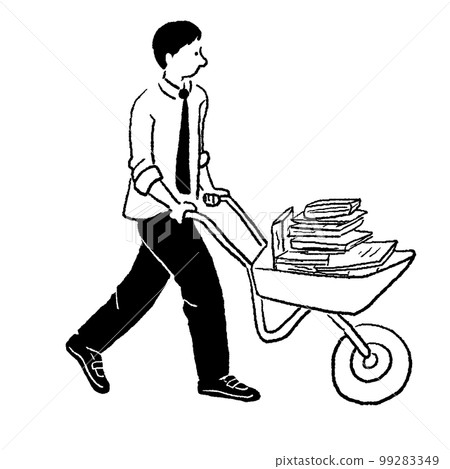 A man carrying a book on a tricycle 99283349