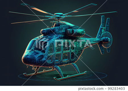 Hologram of helicopter created with generative AI technology 99283403