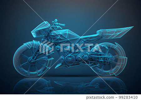 Hologram of motorcycle created with generative AI technology 99283410