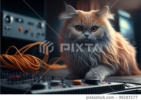 Cat as a DJ created with generative AI technology Cat as a DJ created with generative AI technology 99283577