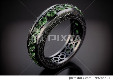 Emerald and Diamond Eternity Ring created with generative AI technology Emerald and Diamond Eternity Ring created with generative AI technology 99283595