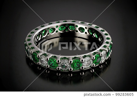 Emerald and Diamond Eternity Ring created with generative AI technology Emerald and Diamond Eternity Ring created with generative AI technology 99283605