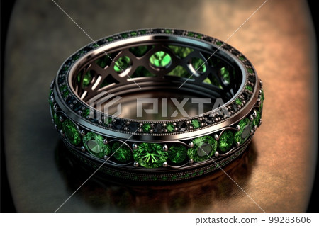 Emerald and Diamond Eternity Ring created with generative AI technology Emerald and Diamond Eternity Ring created with generative AI technology 99283606