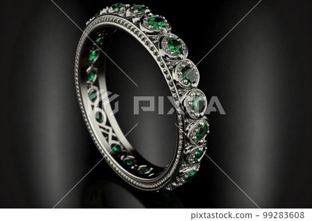 Emerald and Diamond Eternity Ring created with generative AI technology Emerald and Diamond Eternity Ring created with generative AI technology 99283608