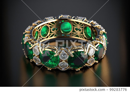 Emerald and Diamond Eternity Ring created with generative AI technology Emerald and Diamond Eternity Ring created with generative AI technology 99283776