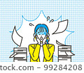 A young female employee who is at a loss because the paperwork is not finished 99284208