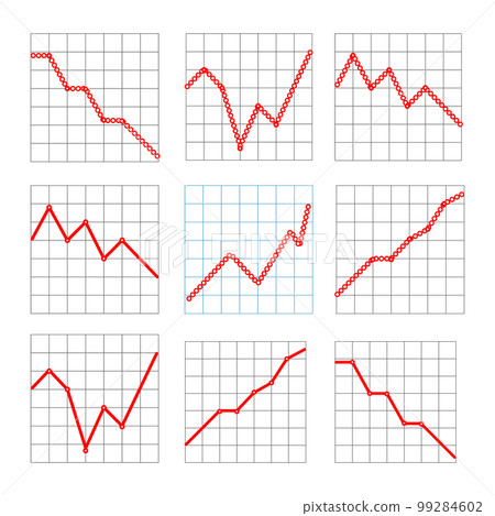 line business graphs showing performance and sales 99284602