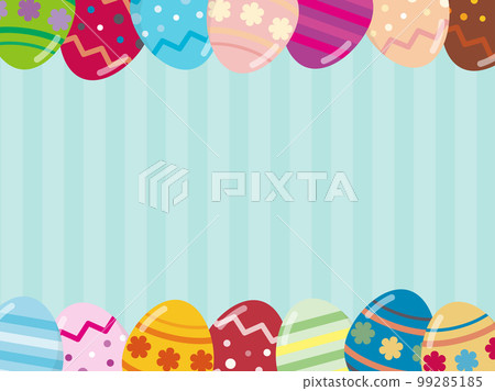 多彩的複活節彩蛋框背景材料綠色 多彩的複活節彩蛋框背景材料綠色 99285185