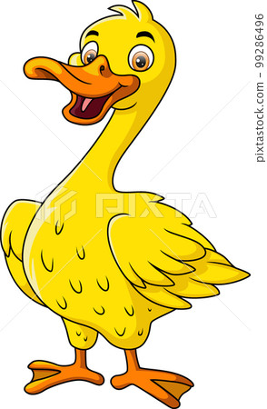Cute duck cartoon on white background 99286496