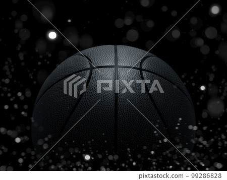 Basketball on black background with abstract lights 99286828